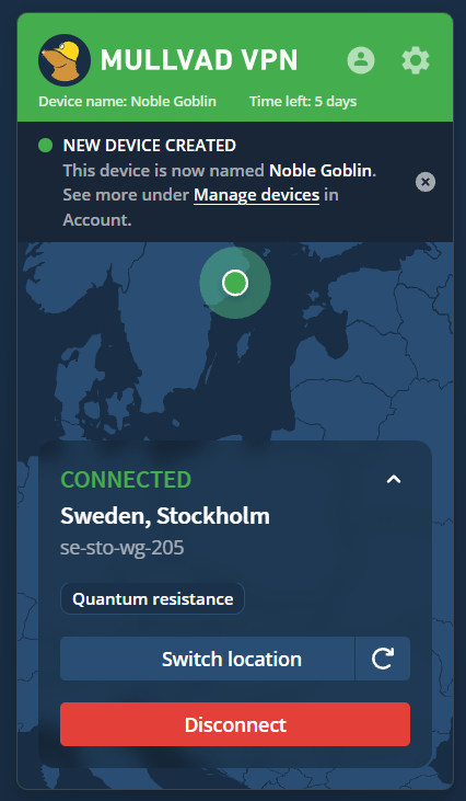 Main screen