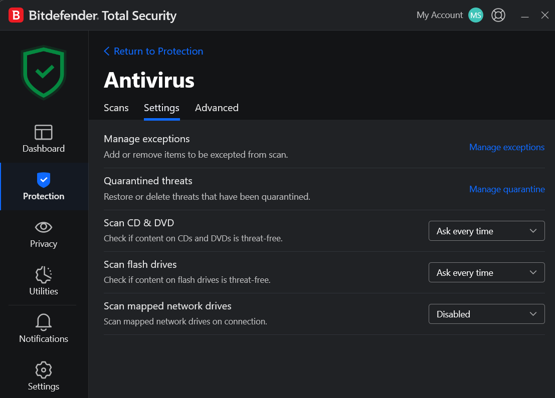 DB AV settings