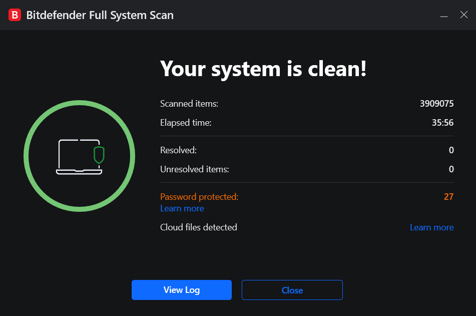 bitdefender scan